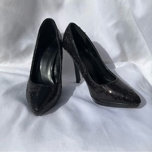 BUNDLE - George - Black Sequin 4” Stiletto Platform Heels - Size 6